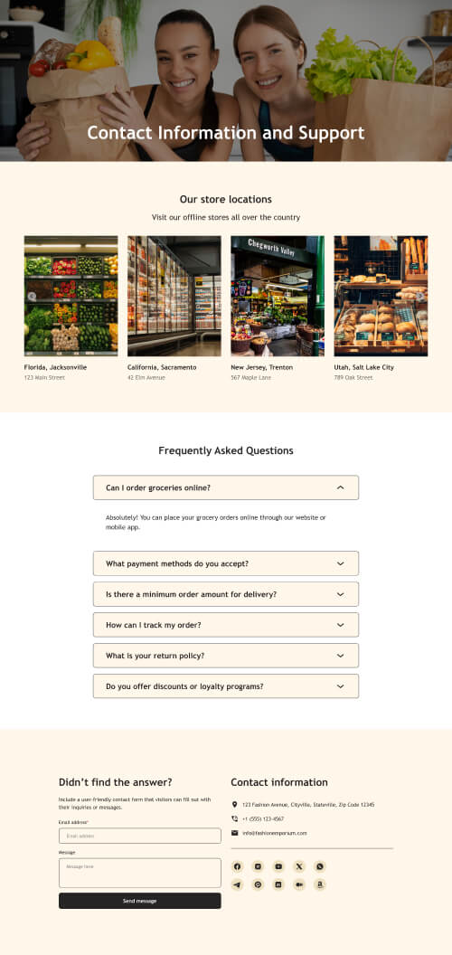 Shopify Contact Page